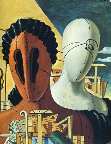 Giorgio de Chirico (1888 - 1978). The two masks 1926. Oil on canvas.